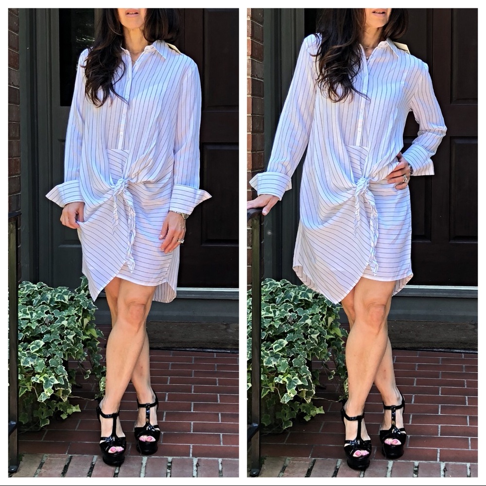 ✨LAST ONES WAS 38$✨Tie knot  striped Shirt dress - Picture 4 of 6